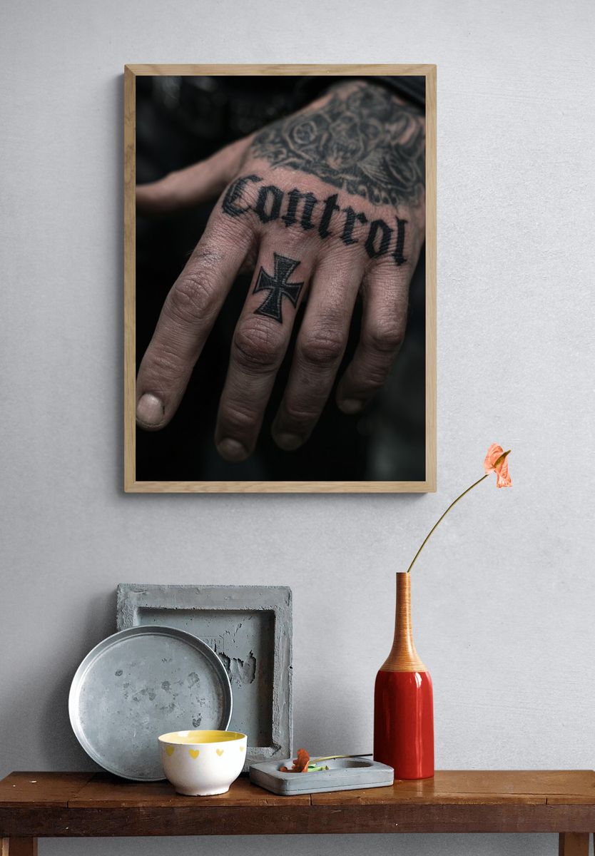 Tattooed Hand Portrait Print. — room view 3