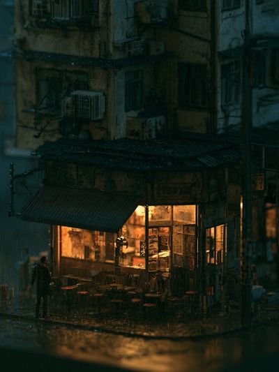 Rainy Neon Alley — Photography Print.