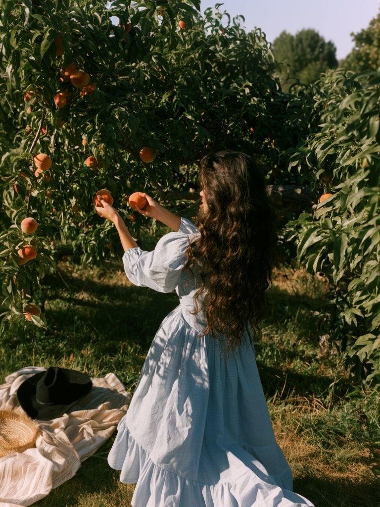 Peach Orchard Harvest Photography Poster. poster — photography art