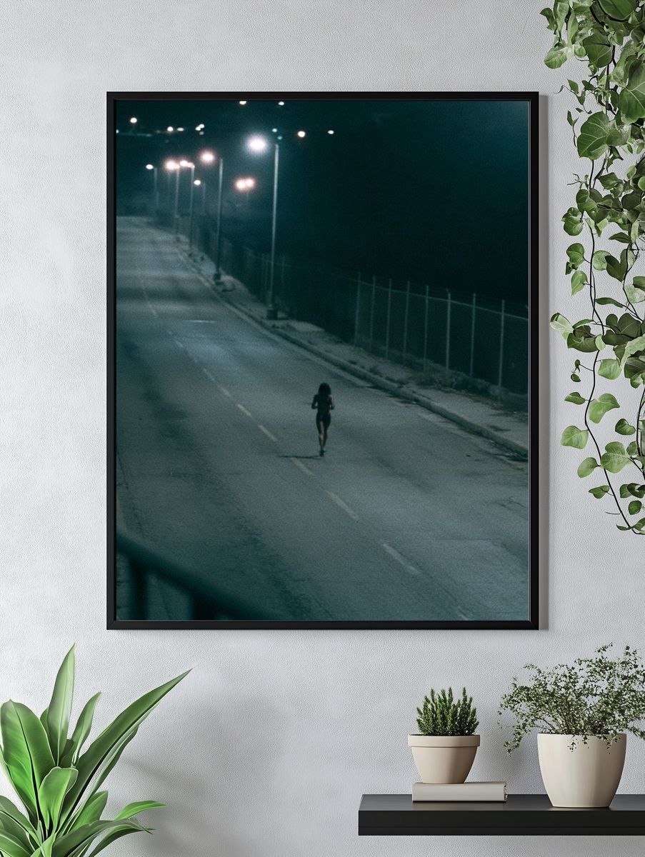 Night Runner Street Photography Poster. — room view 4