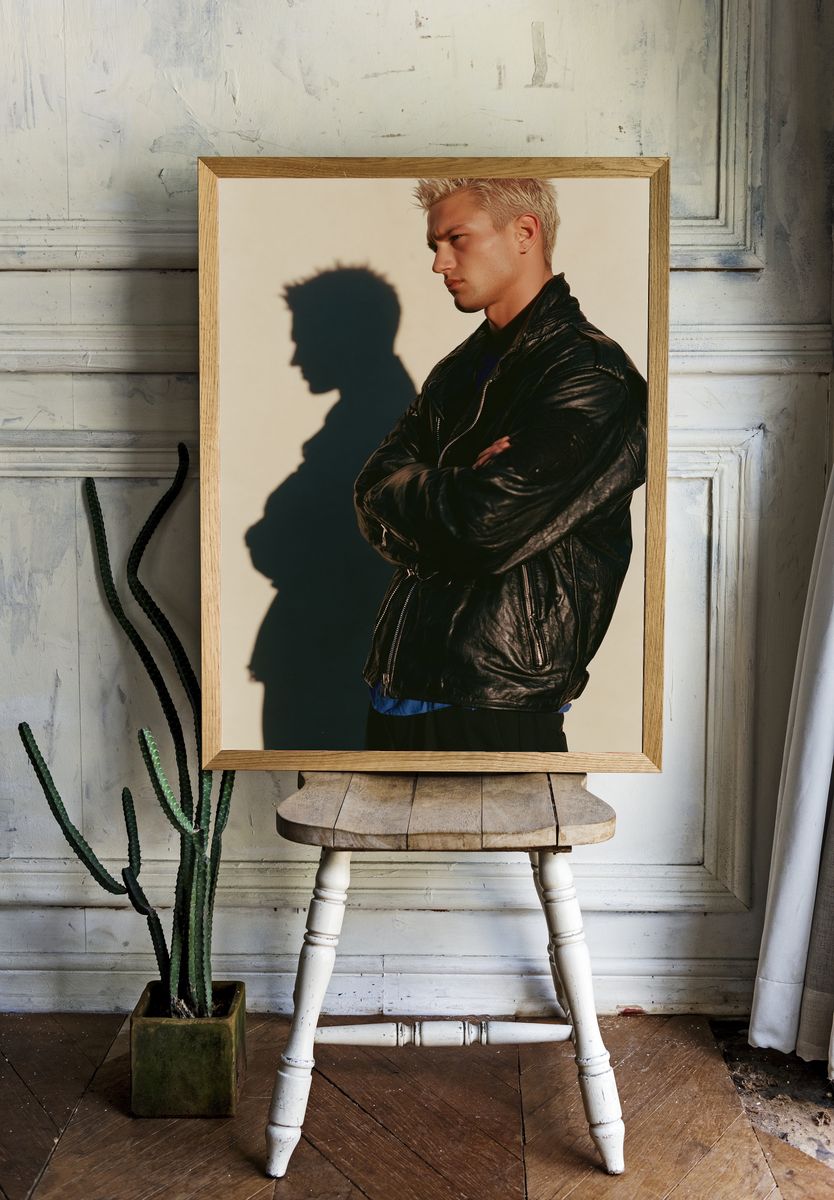 Blond Portrait Shadow Photography Poster. room preview