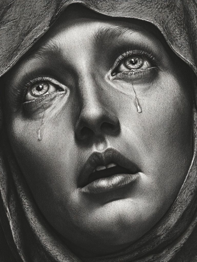 Crying Woman Portrait Print. poster detail