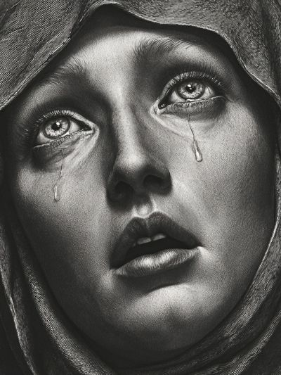 Crying Woman Portrait Print. poster print