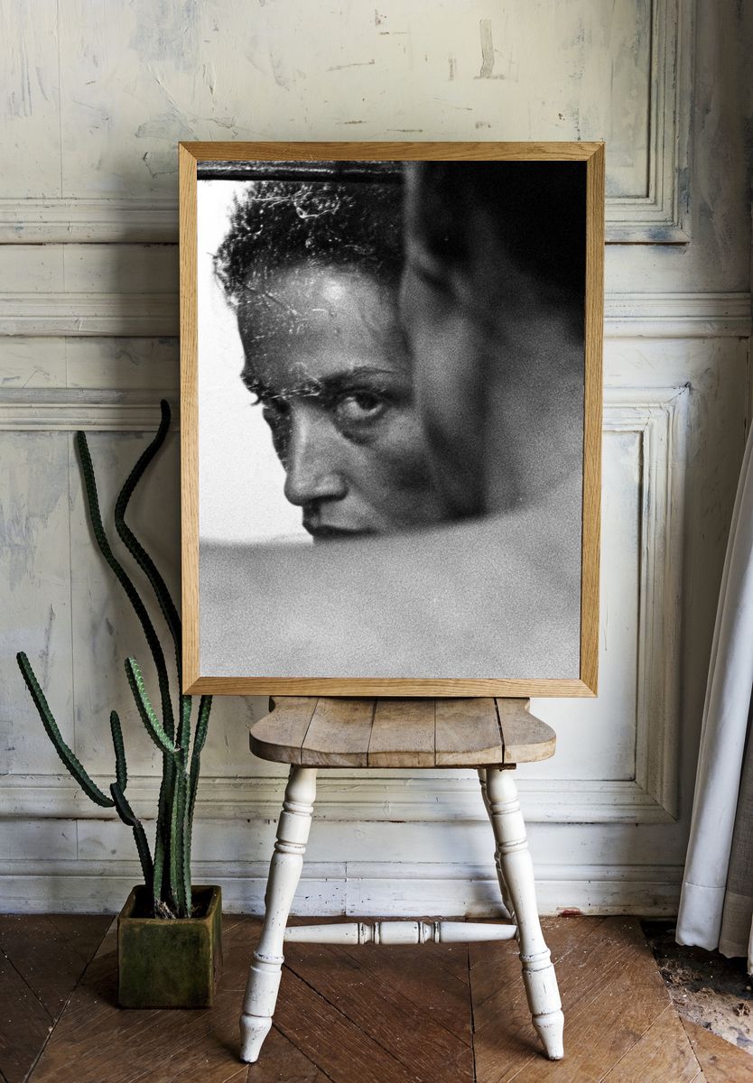Intense Black and White Portrait Poster. — room view 1