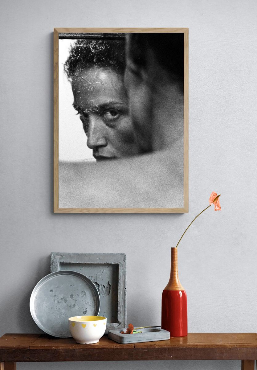 Intense Black and White Portrait Poster. — room view 3