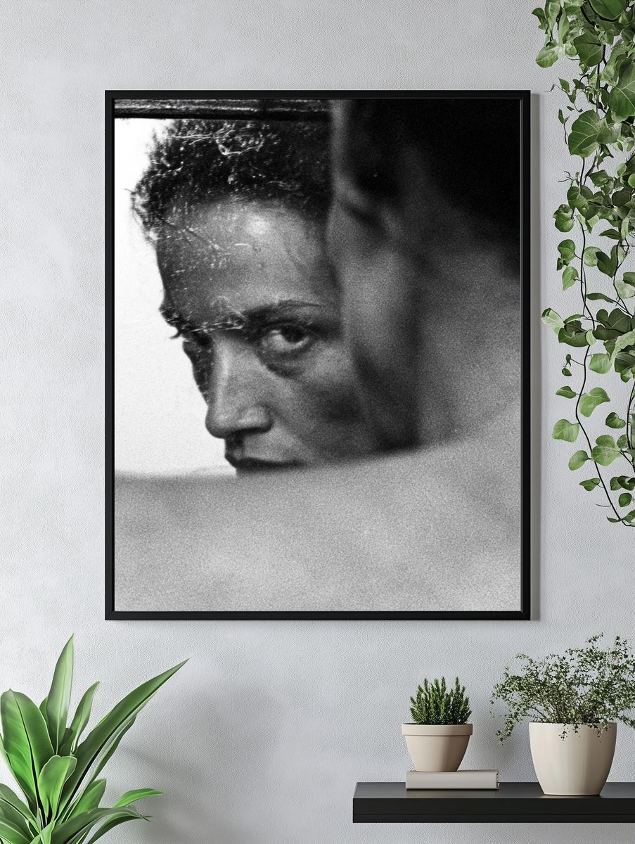 Intense Black and White Portrait Poster. — room view 4