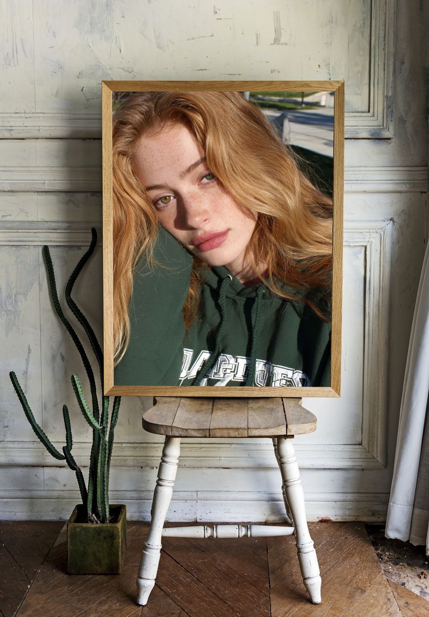 Freckled Blonde Portrait Photography Poster. — room view 1