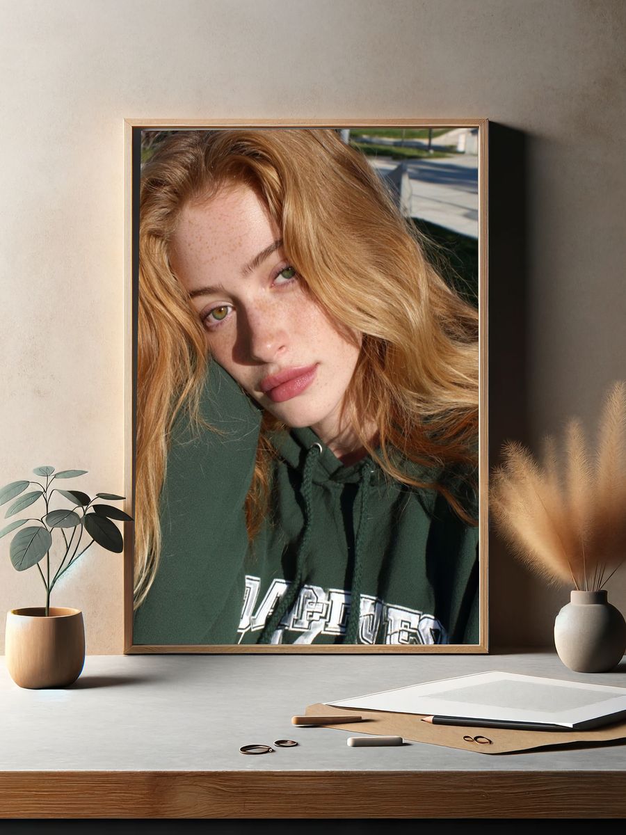Freckled Blonde Portrait Photography Poster. — room view 2
