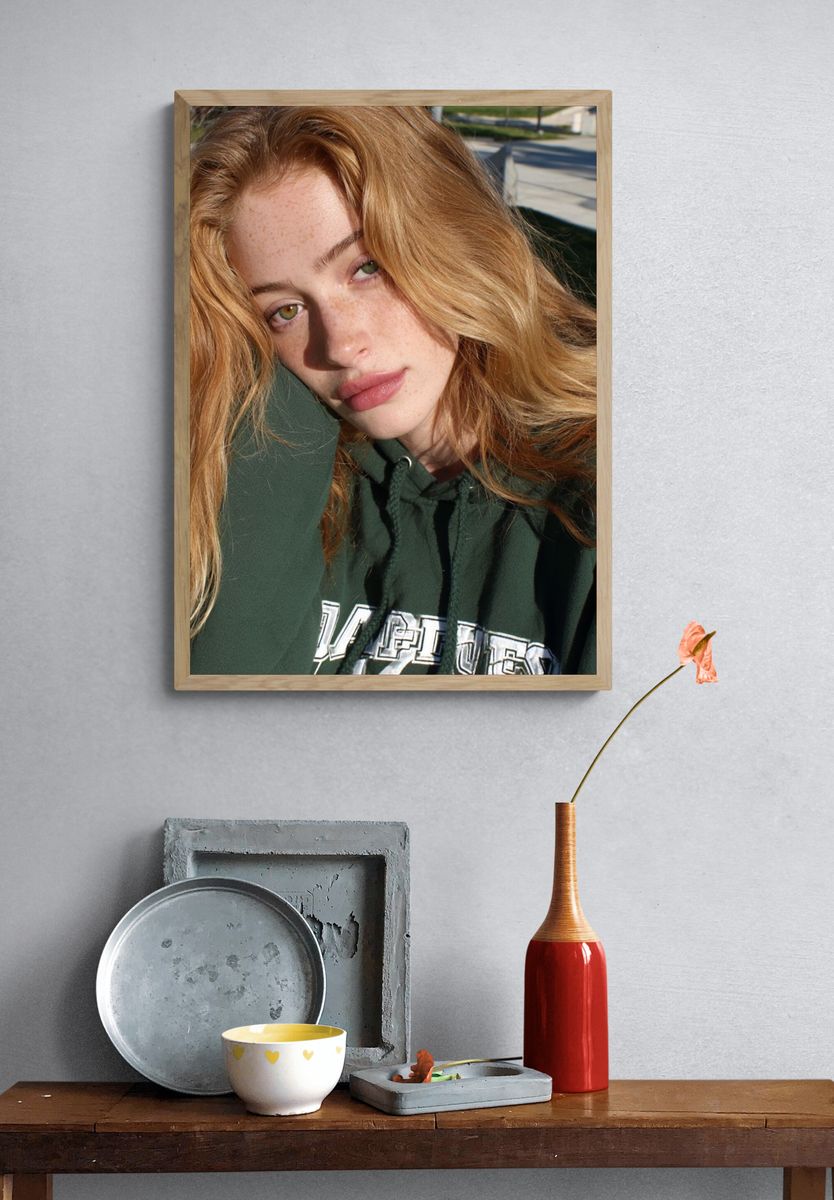 Freckled Blonde Portrait Photography Poster. — room view 3