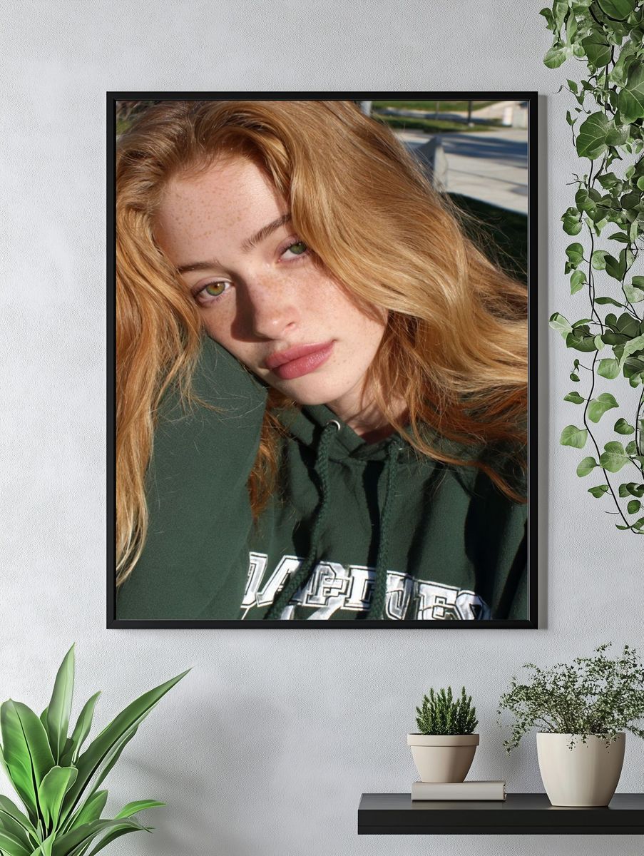 Freckled Blonde Portrait Photography Poster. — room view 4