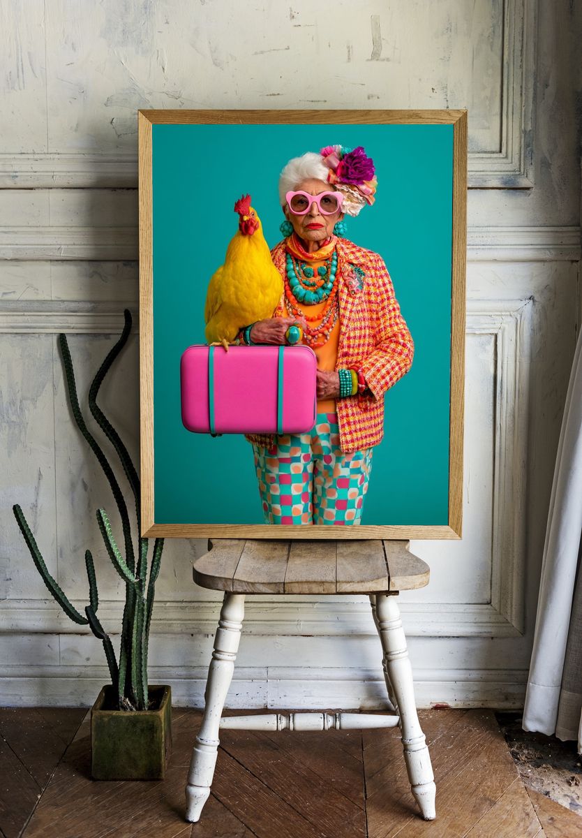 Colorful Fashion Portrait Poster. room preview