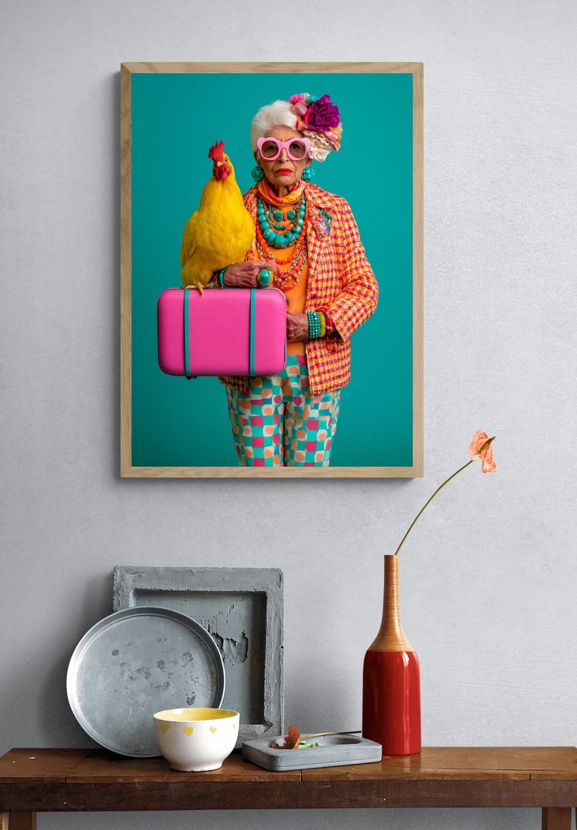 Colorful Fashion Portrait Poster. — room view 3