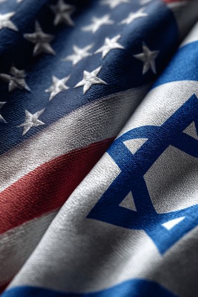 American and Israeli Flags Poster. poster print