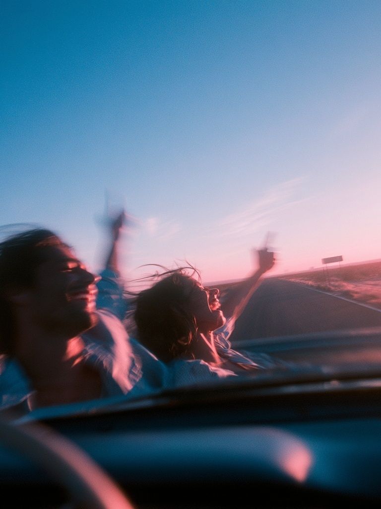Sunset Road Trip Photography Poster. poster detail