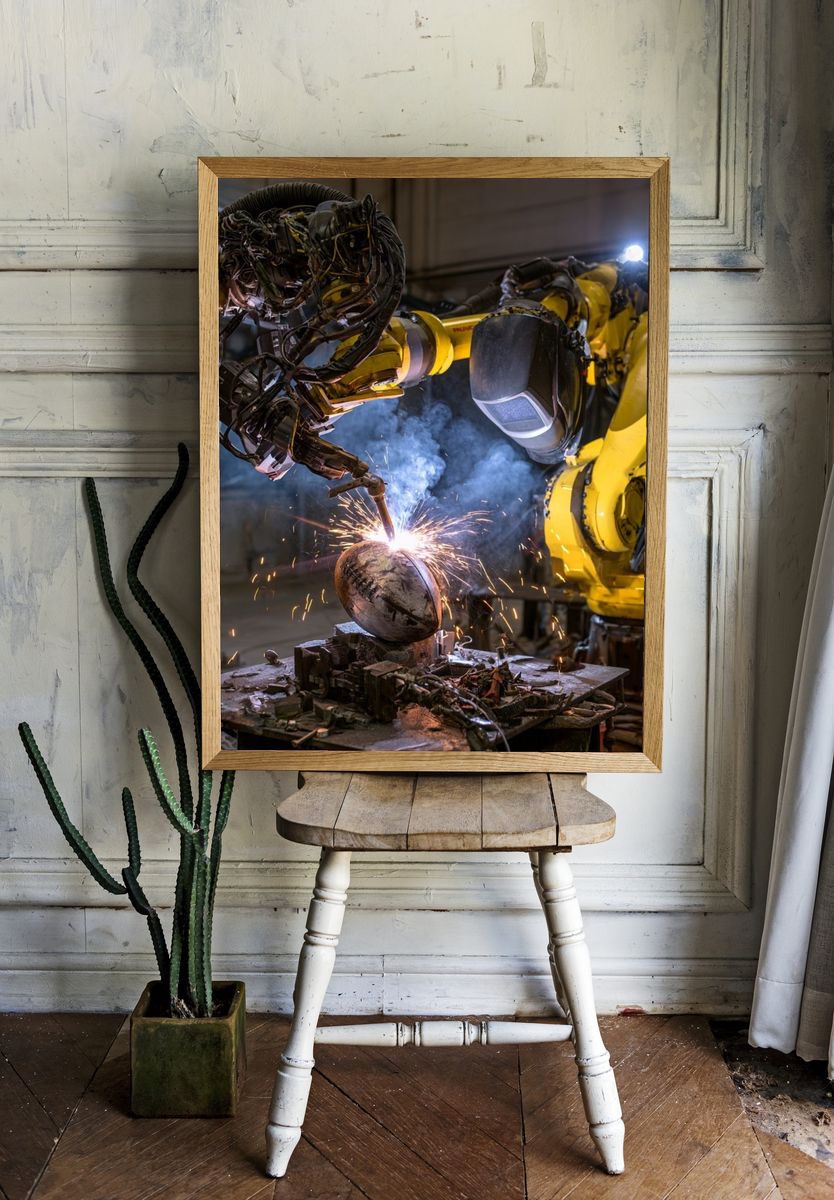 Industrial Welding Robot Photography Poster. room preview