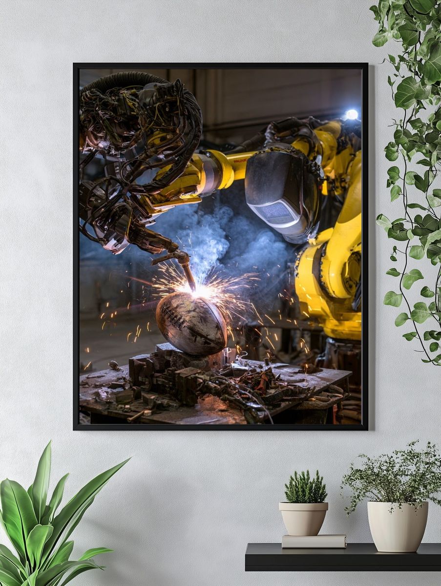 Industrial Welding Robot Photography Poster. — room view 4