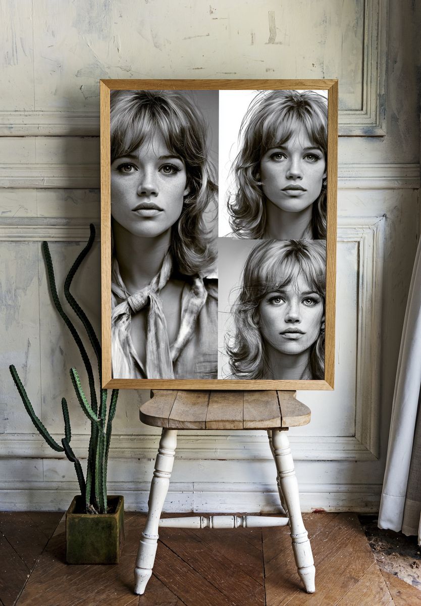 Monochrome Woman Portrait Poster. room preview