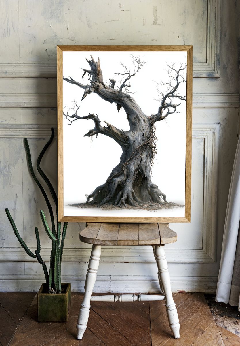 Ancient Dead Tree Photography Poster. room preview