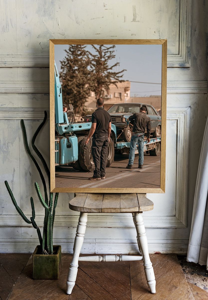 Roadside Car Tow Photography Poster. — room view 1