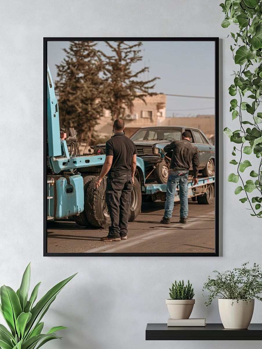 Roadside Car Tow Photography Poster. — room view 4