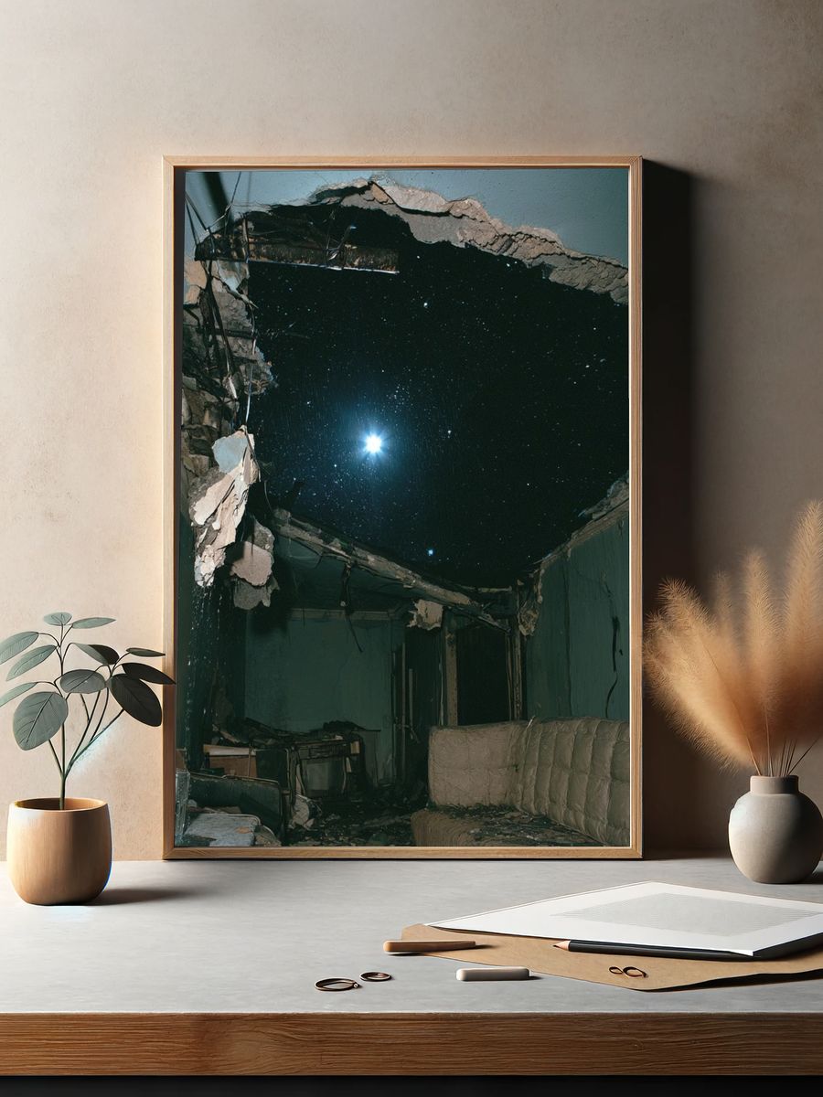 Starry Ruin Interior Photography Poster. — room view 2