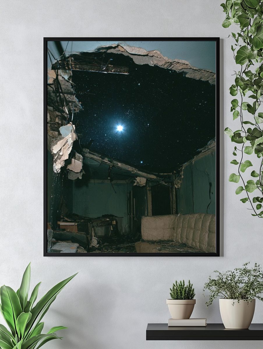 Starry Ruin Interior Photography Poster. — room view 4