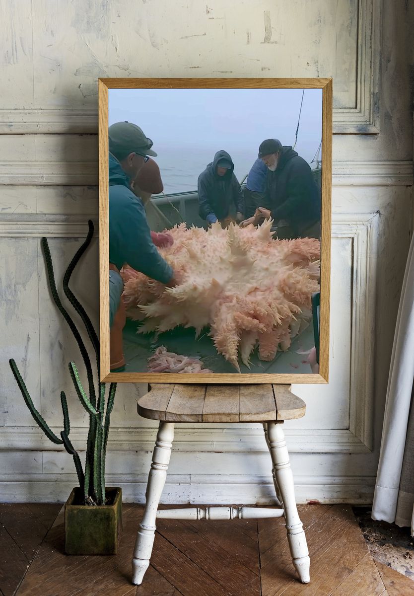 Sea Cucumber Harvest Photography Poster. — room view 1