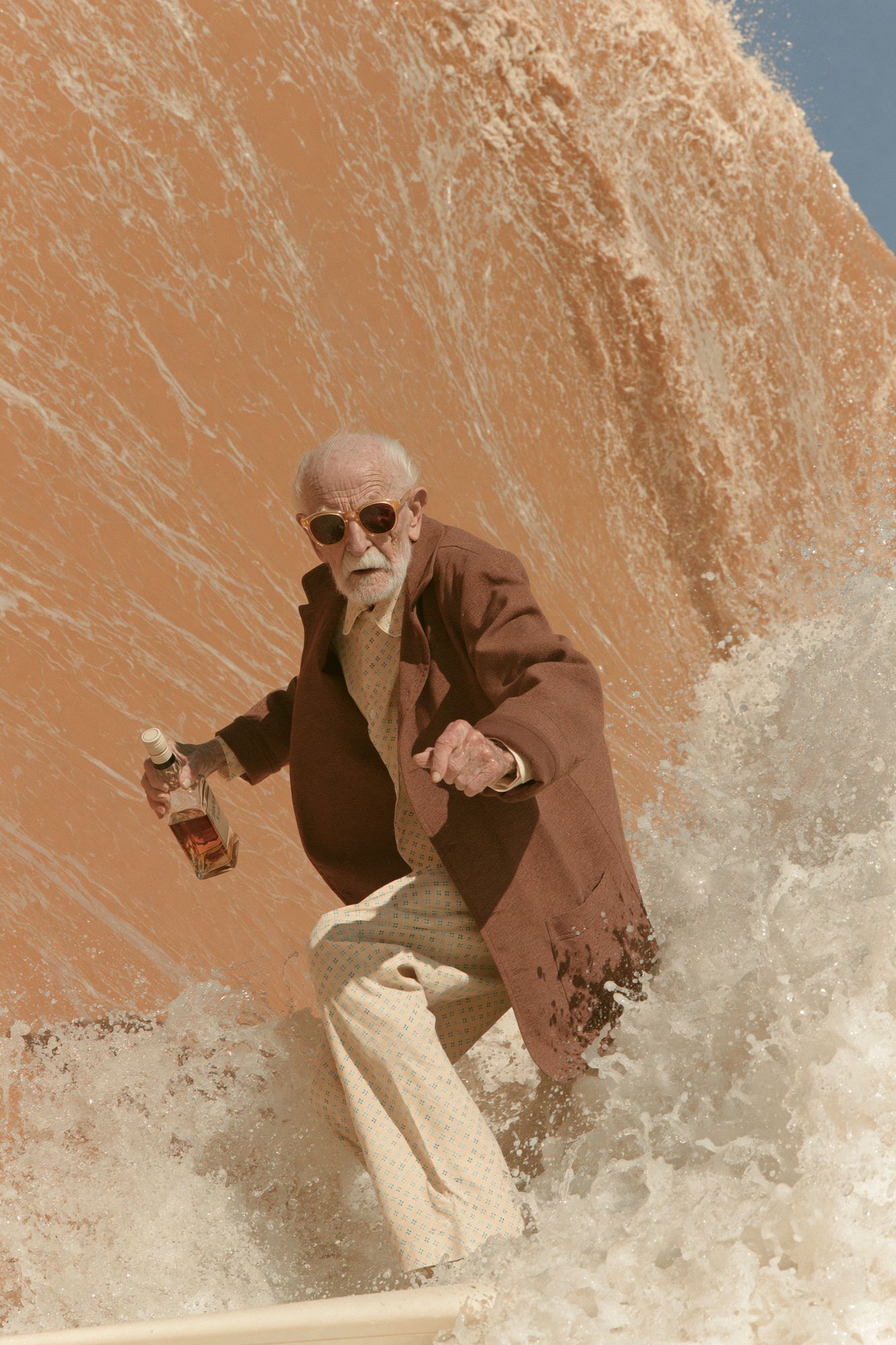 Surfer Elder Portrait Print. poster detail