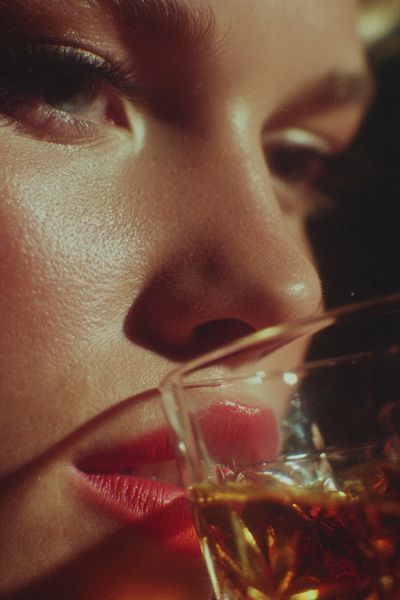 Moody Portrait with Glass — Photography Print. poster print