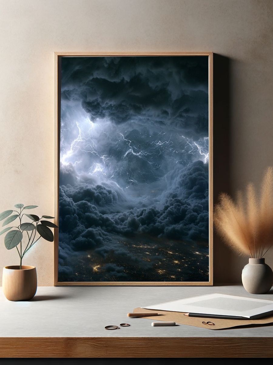 Thunderstorm Clouds — Photography Print. — room view 2