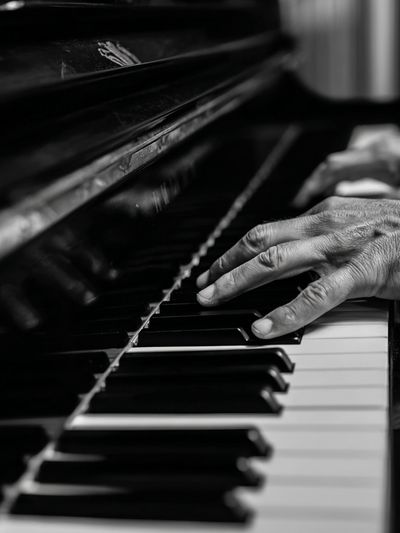 Piano Hands — Black-White Print. poster print