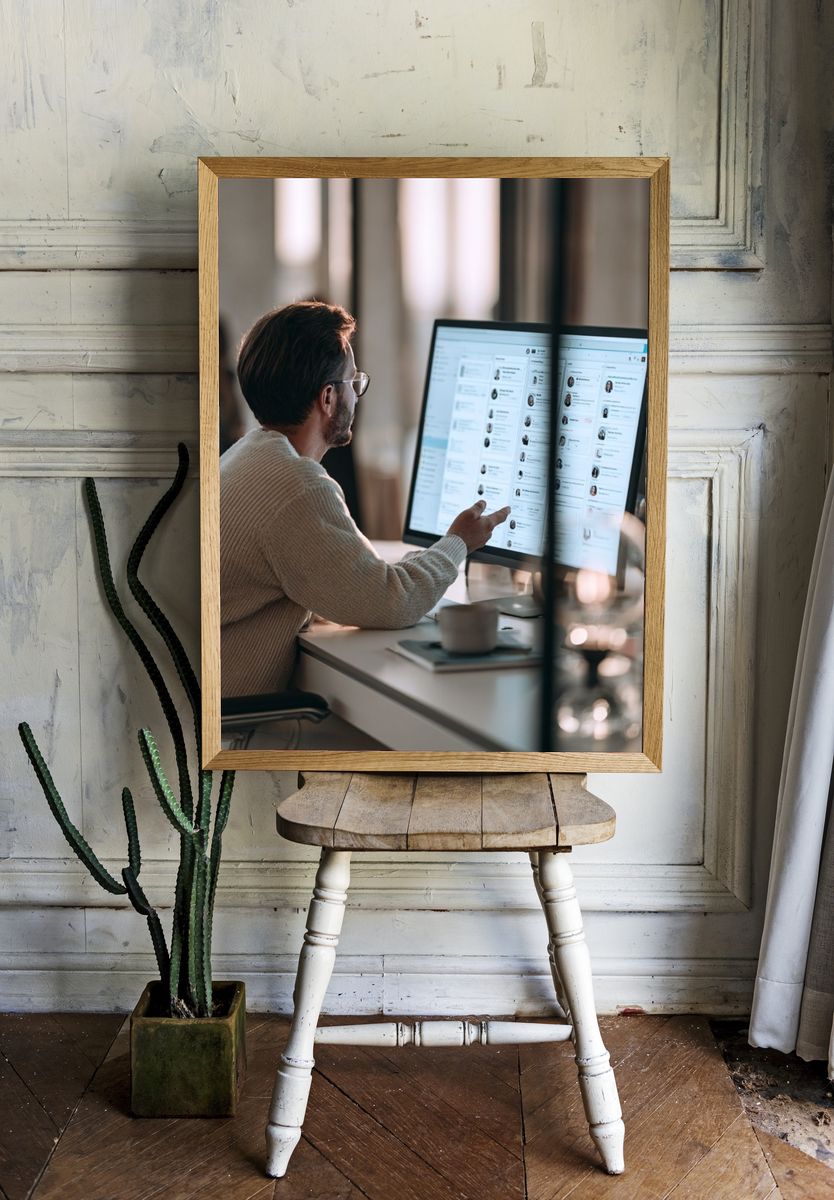 Modern Office Workspace Photography Poster. — room view 1