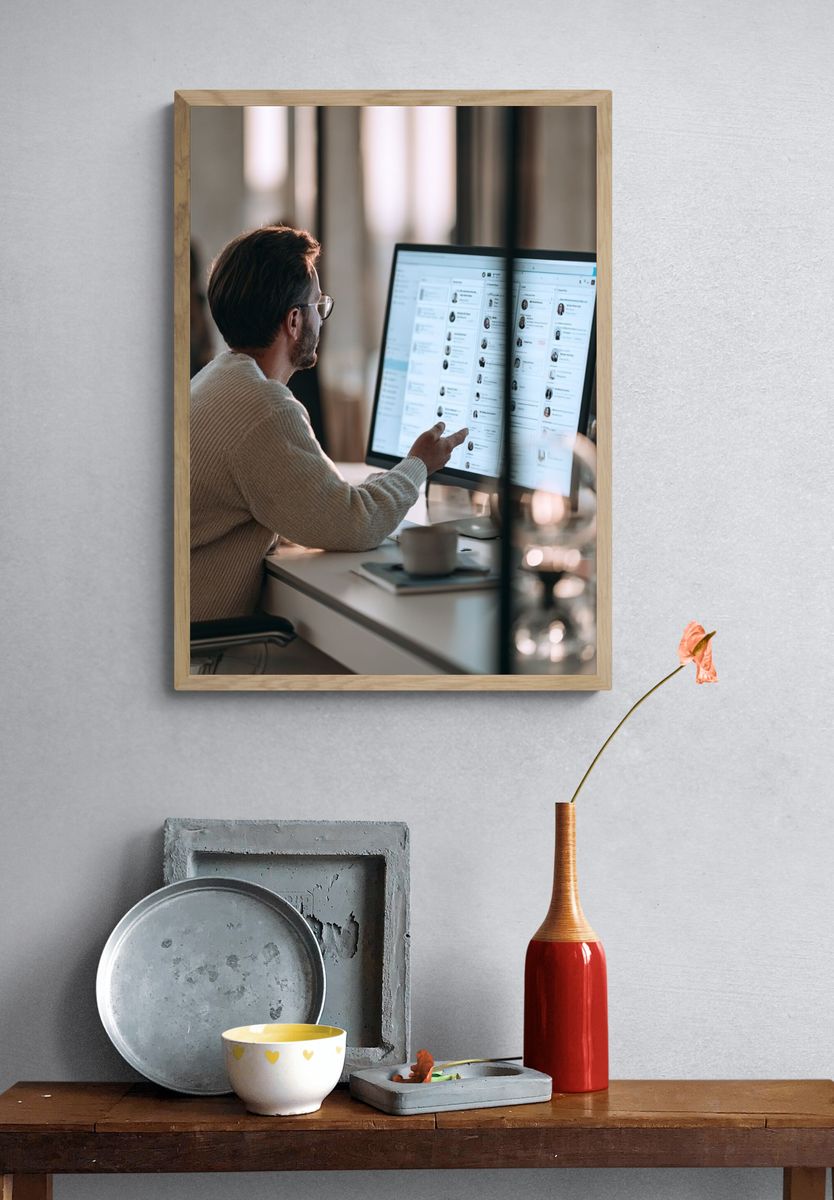 Modern Office Workspace Photography Poster. — room view 3