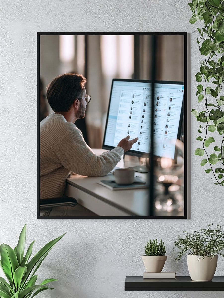 Modern Office Workspace Photography Poster. — room view 4