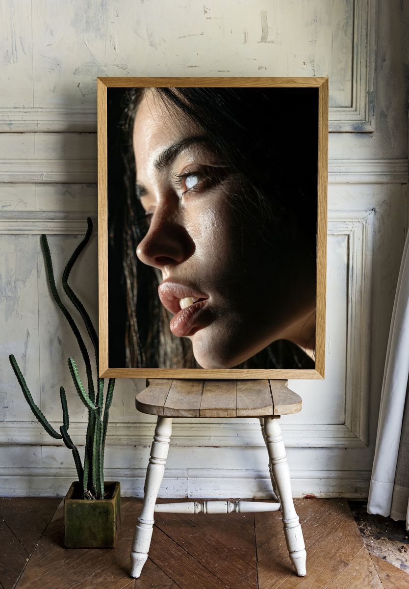Moody Woman Portrait Print. — room view 1