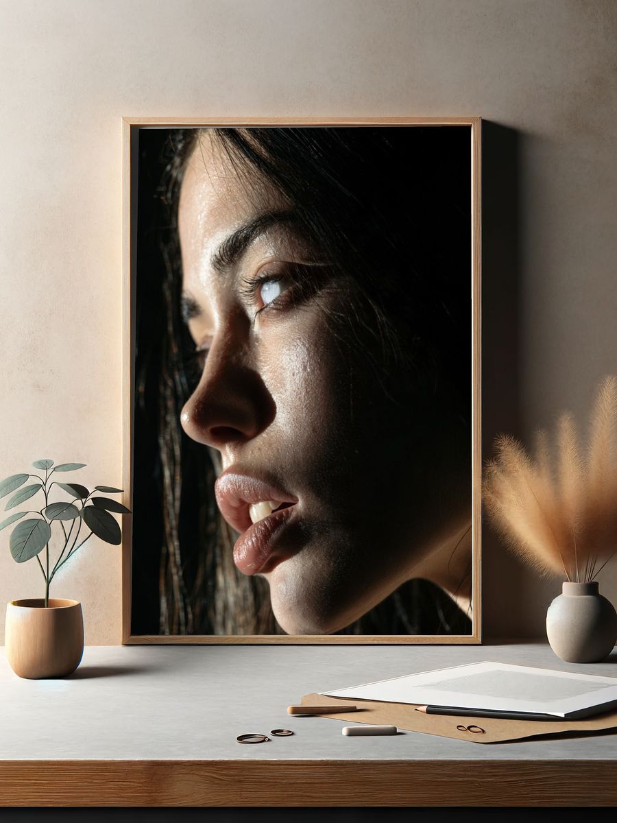 Moody Woman Portrait Print. — room view 2