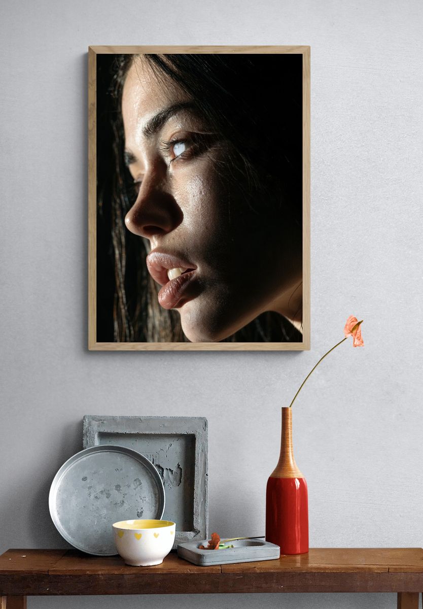 Moody Woman Portrait Print. — room view 3
