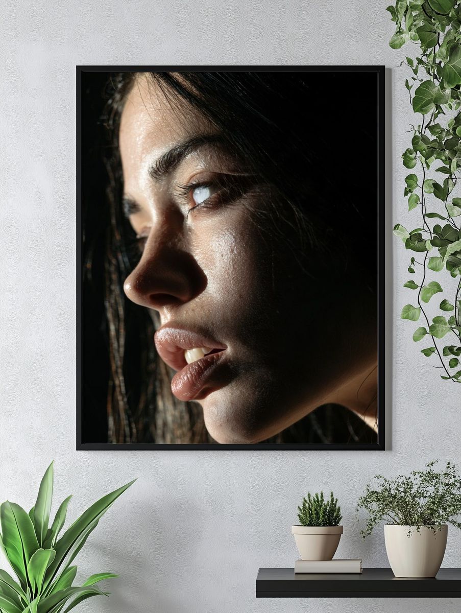Moody Woman Portrait Print. — room view 4