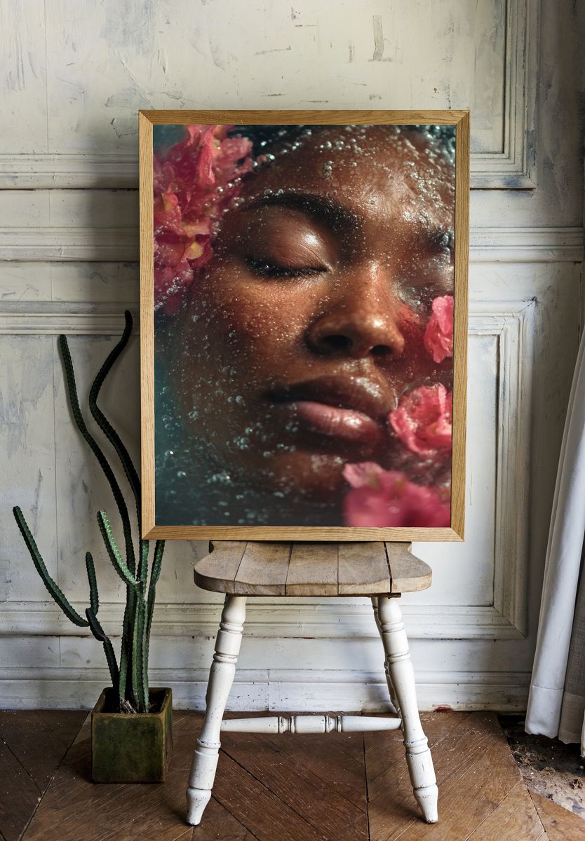 Dreamy Floral Portrait Print. — room view 1