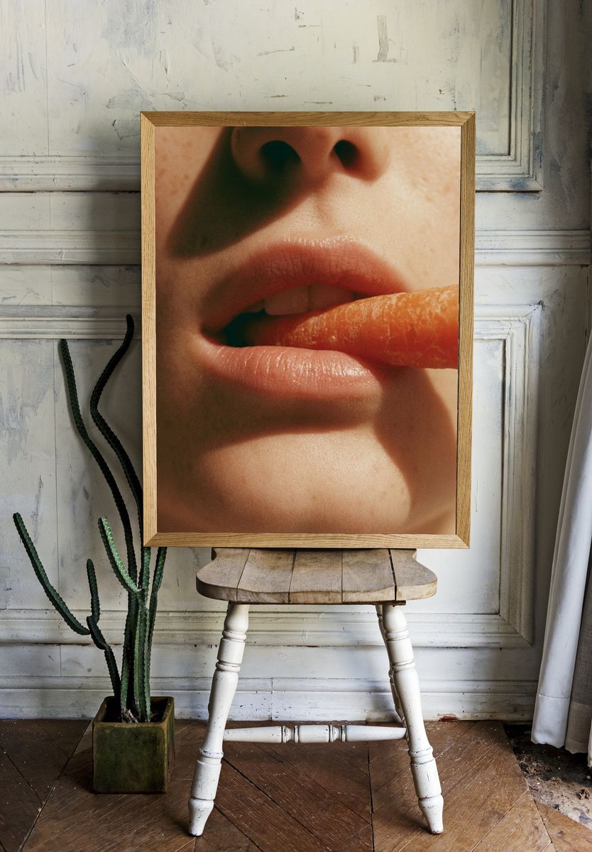 Carrot Lips Photography Poster. room preview