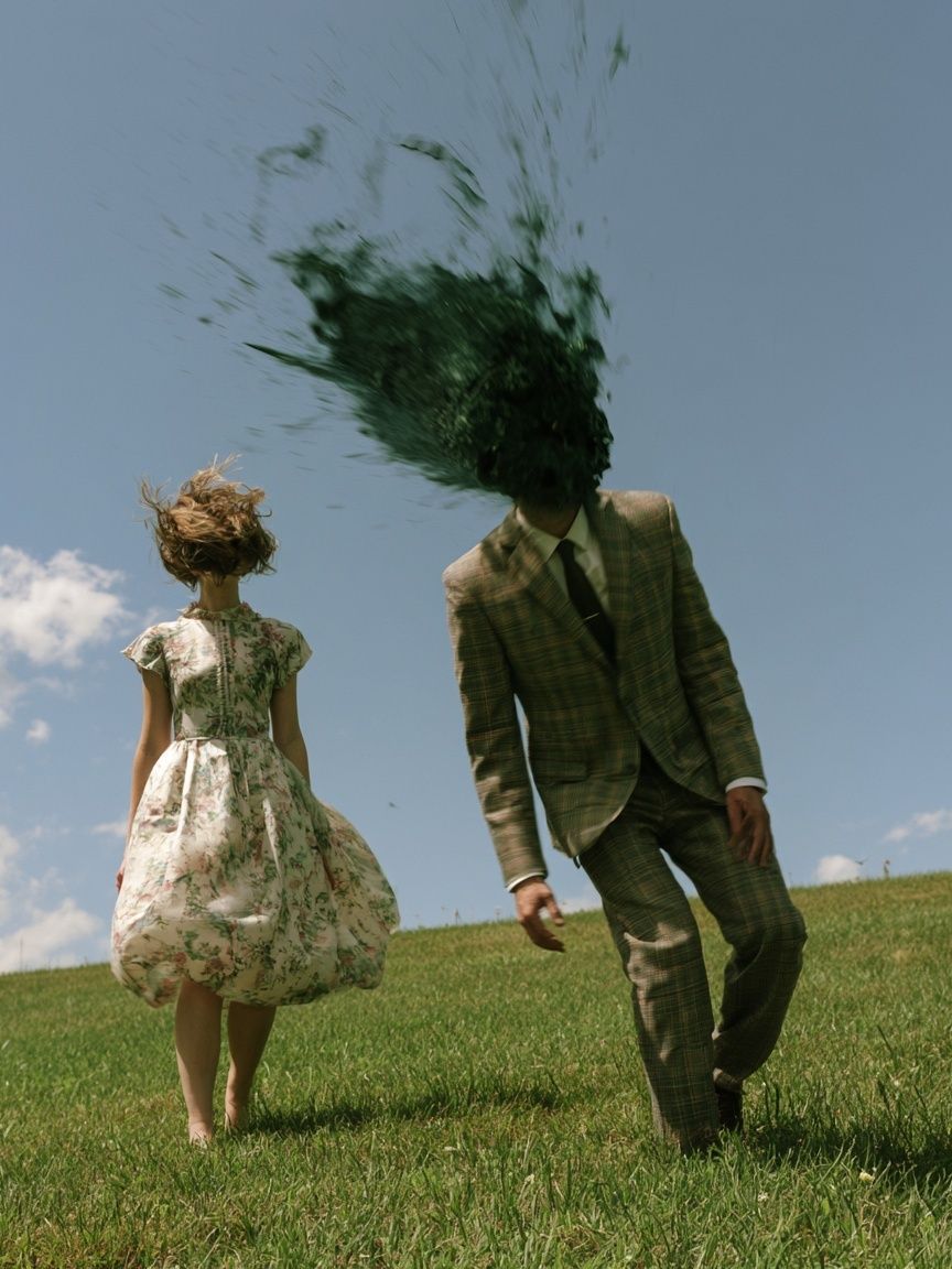 Surreal Meadow Couple Photography Print. poster — photography art