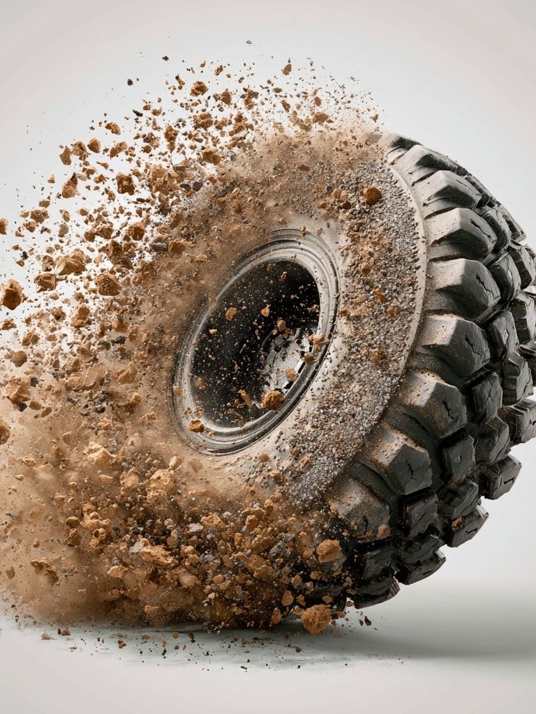 Exploding Off-Road Tire Print. poster detail