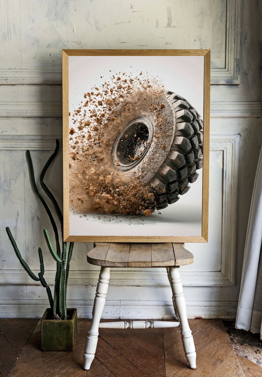 Exploding Off-Road Tire Print. room preview