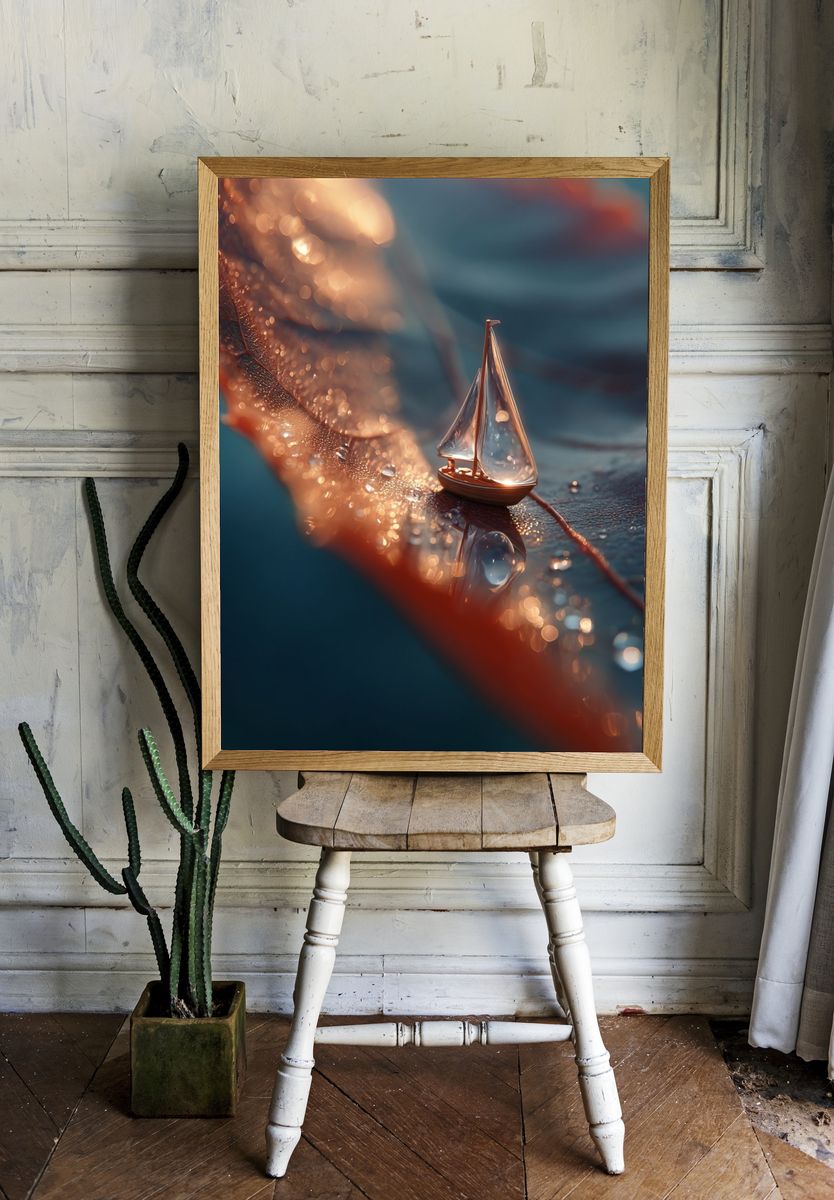 Mini Sailboat Dreamscape Photography Poster. — room view 1