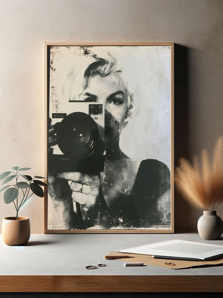 Monochrome Self-Portrait Photography Poster. — room view 2