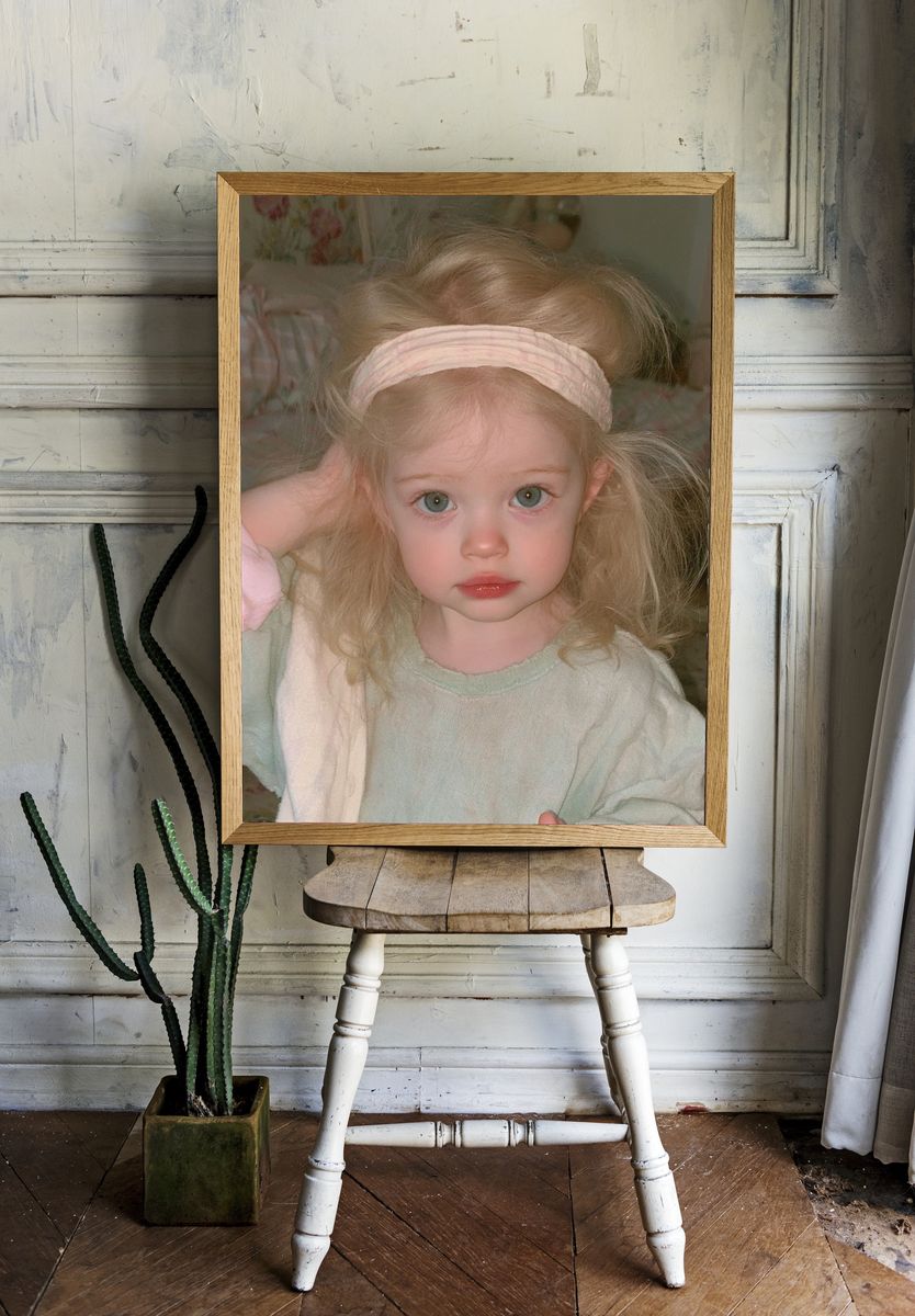 Blonde Child Portrait Photography Poster. — room view 1
