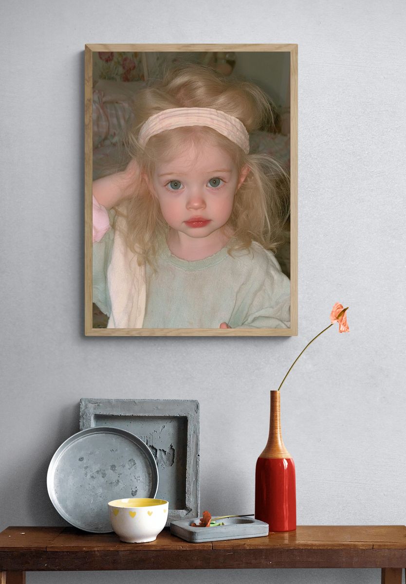 Blonde Child Portrait Photography Poster. — room view 3