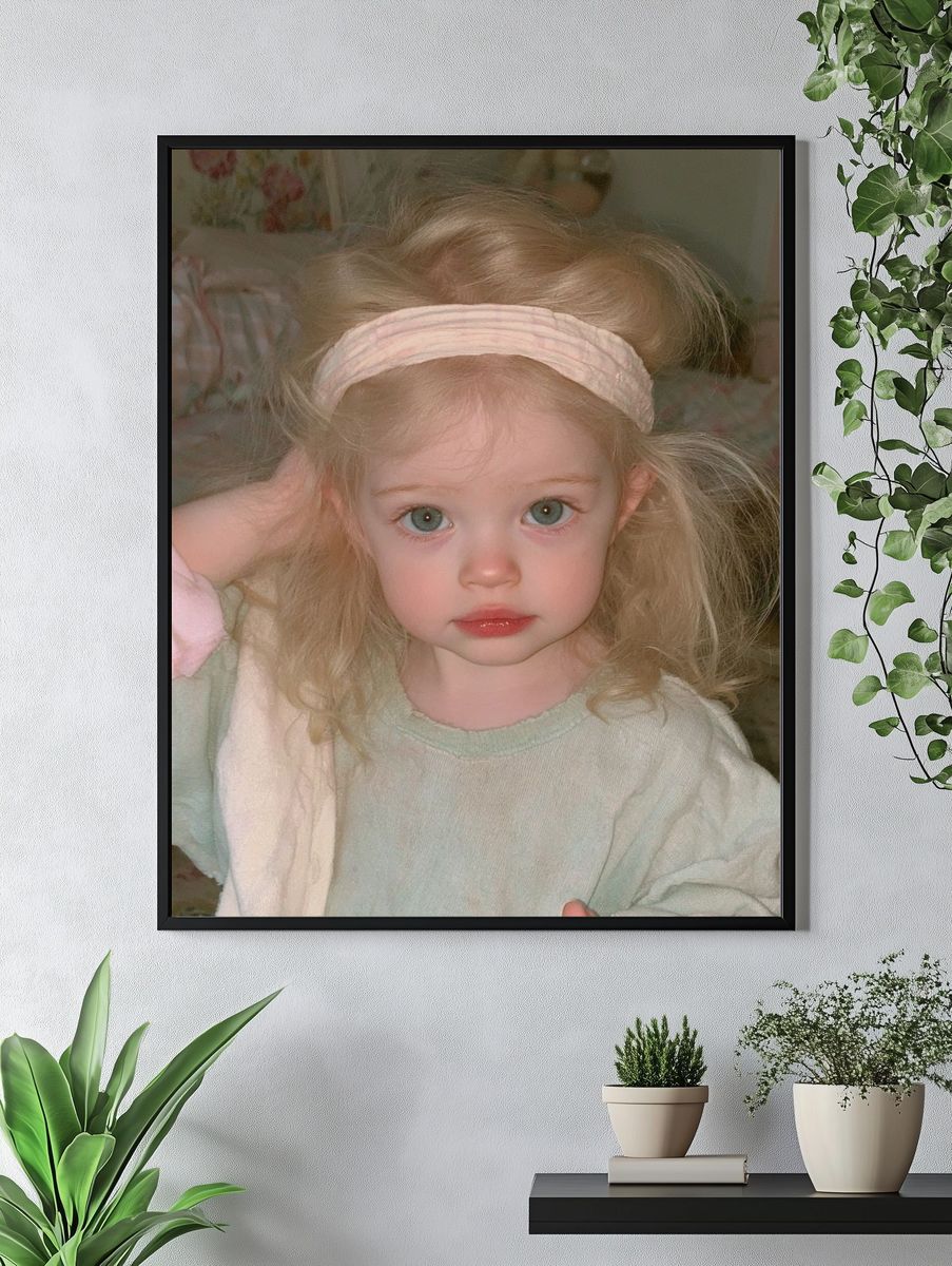 Blonde Child Portrait Photography Poster. — room view 4