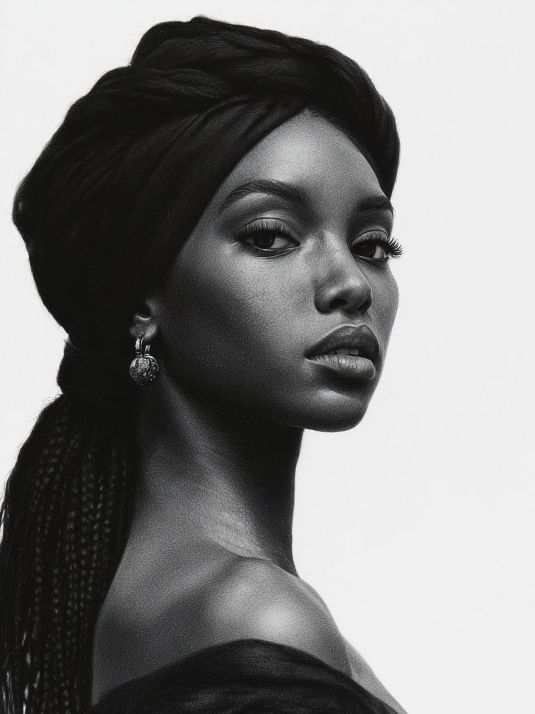 Elegant Black and White Portrait Poster. poster detail