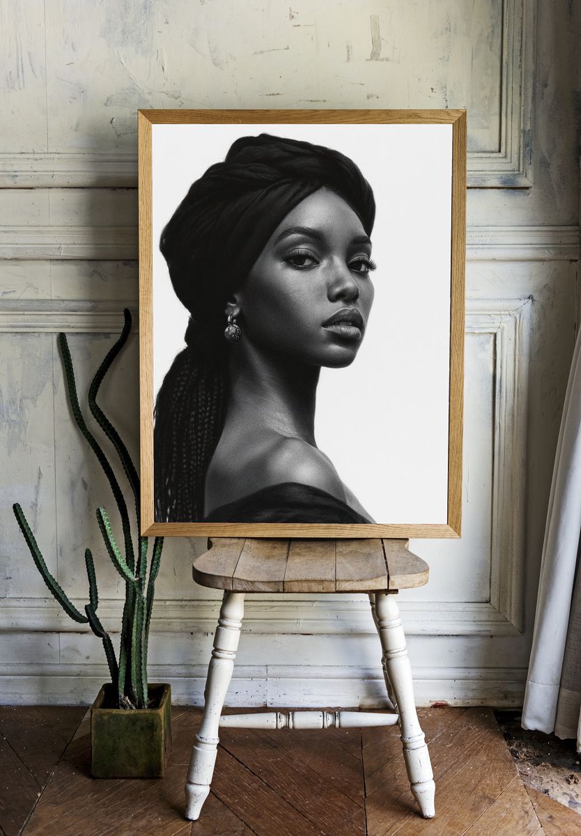 Elegant Black and White Portrait Poster. — room view 1